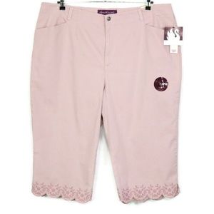 Gloria Vanderbilt Capris Shorts Pants Pink 24W